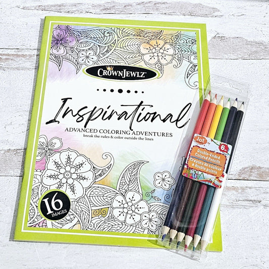 Adult Coloring Book & Pencils