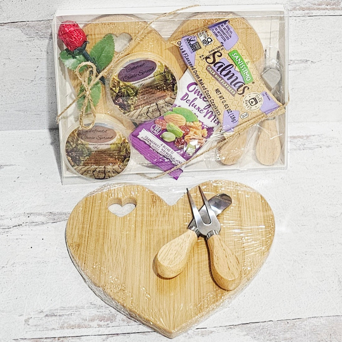 Heart Charcuterie Wine Cheese Gift